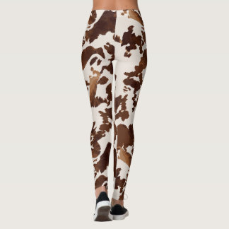 Leggings Impression de vache noir Brown