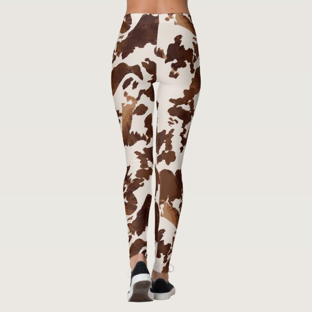 Leggings Impression de vache noir Brown (Dos)
