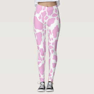 Leggings Impression de vache rose