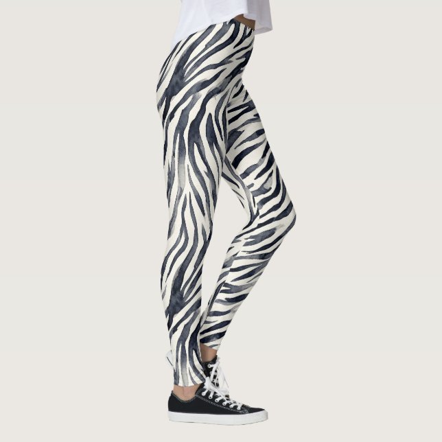 Leggings Impression de zèbre noir et blanc (Droite)