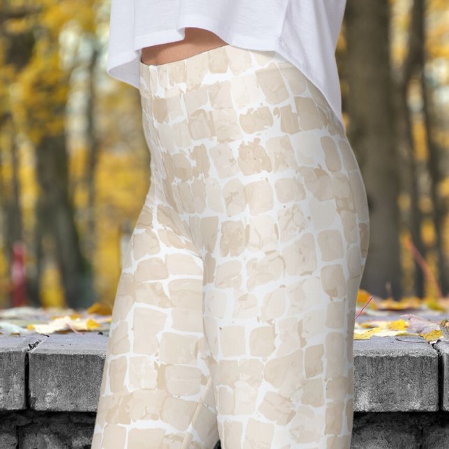 Leggings Impression délicate en pierre blanche en mosaïque (Stone Mosiac Leggings)