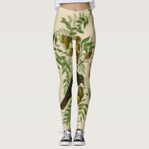 Leggings Impression d'oiseau Grackle violet d'Audubon Botan