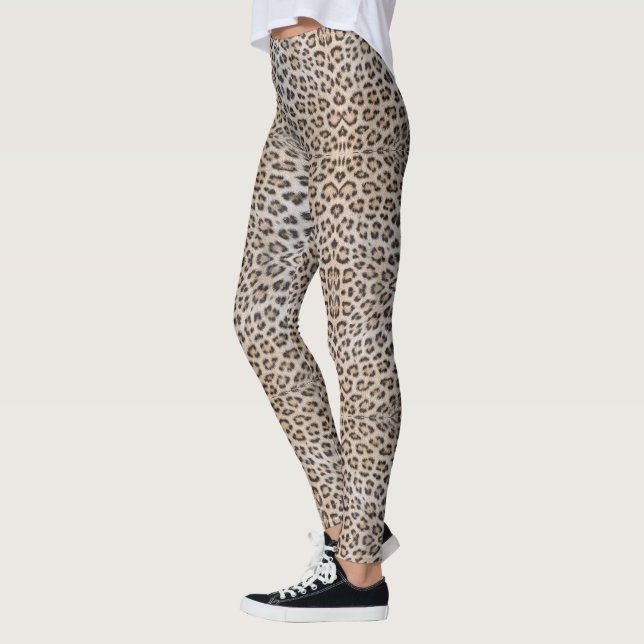 Leggings Impression élégante et stylée de fourrure de léopa (Gauche)