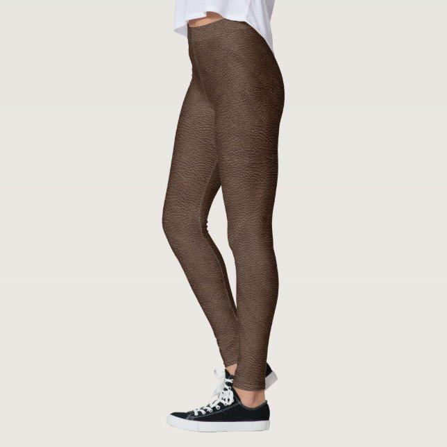 Leggings Impression en cuir Brown brut (Gauche)