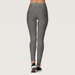 Leggings Impression en cuir gris brut