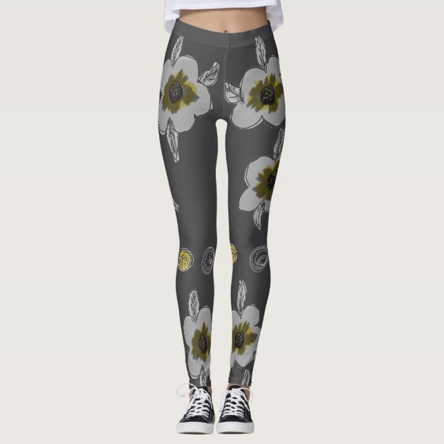 Leggings Impression en gris (Devant)