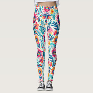 Leggings Impression florale Whimsical Bohème surdimensionné