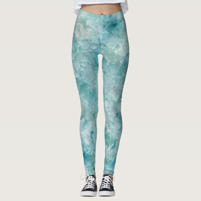 Leggings Impression géode de cristal d'aqua. La beauté de l (Devant)