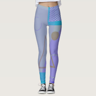 Leggings Impression géométrique violette