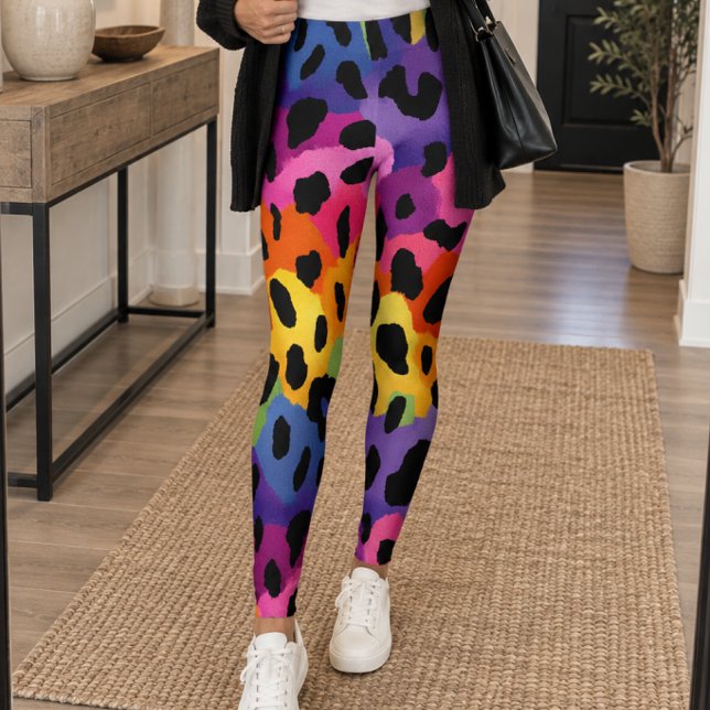 Leggings Impression léopard arc-en-ciel (Créateur téléchargé)
