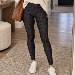 Leggings Impression léopard au charbon foncé