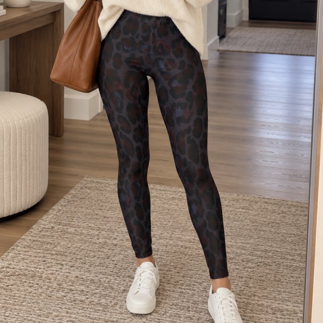 Leggings Impression léopard au charbon foncé (Créateur téléchargé)