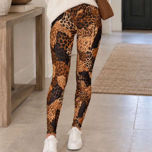 Leggings Impression léopard guépard marron mixte (Créateur téléchargé)