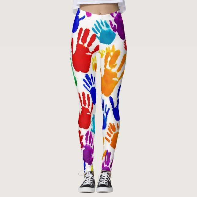 Leggings Impression manuelle colorée (Devant)