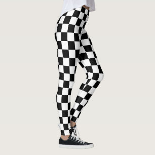 Leggings Impression numérique des échecs noirs et blancs