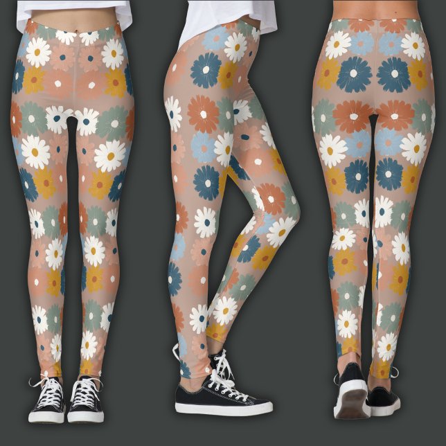 Leggings Impression Rétro | Floral Pastel (Créateur téléchargé)