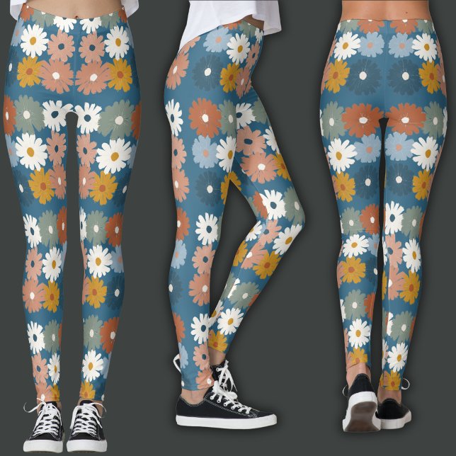Leggings Impression Rétro | Floral Pastel (Créateur téléchargé)