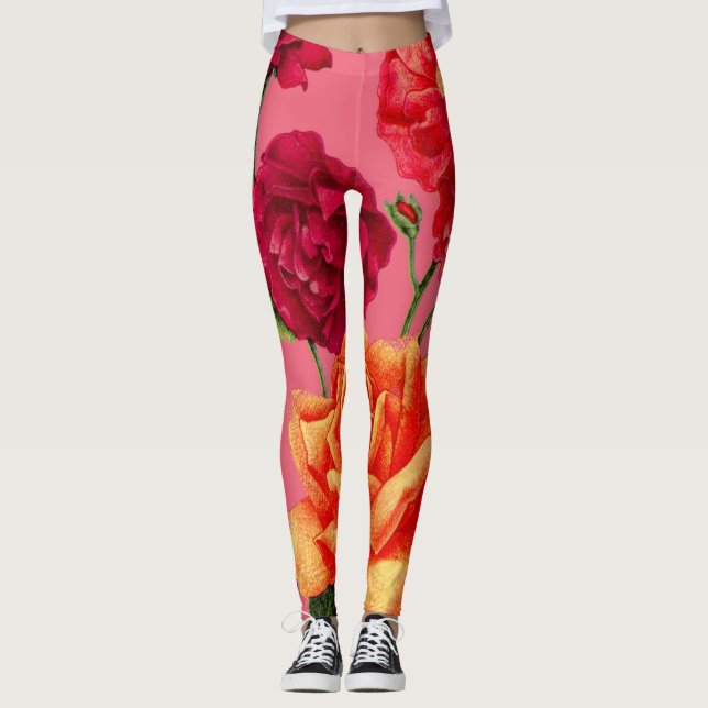 Leggings impression rose (Devant)