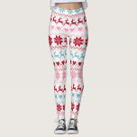 Leggings Impression Rouge, Bleue Et Rose Fair Isle<br><div class="desc">Ces leggings à thème hivernal présentent un motif imprimé en forme d'îlot clair en rouge, bleu et rose contre un arrière - plan blanc. Les zones blanches de la conception peuvent être changées en n'importe quelle couleur à l'aide de l'outil de personnalisation. Sélectionnez dans la palette ou utilisez votre propre...</div>