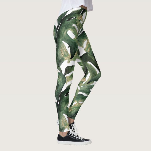 Leggings Impression tropicale en aquarelle (Droite)