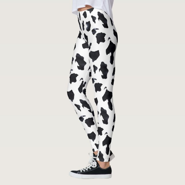 Leggings Impression vache noir blanc (Gauche)