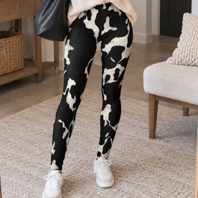 Leggings Impression vache noir et blanc (Créateur téléchargé)