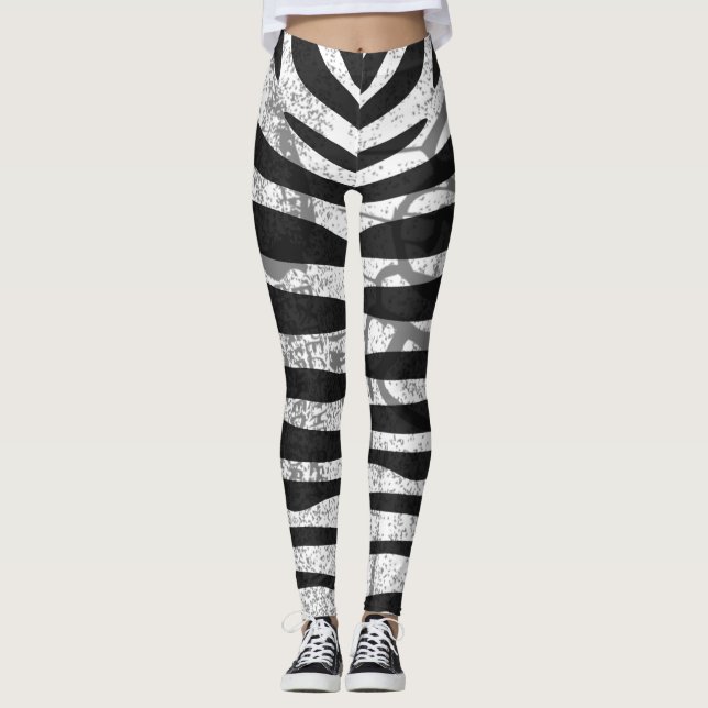 Leggings Impression zèbre noir (Devant)