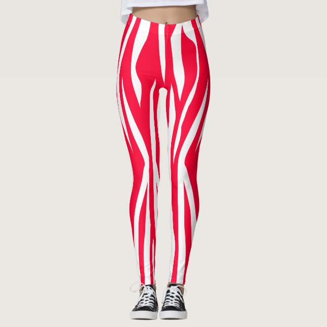 Leggings Impression Zèbre rouge (Devant)
