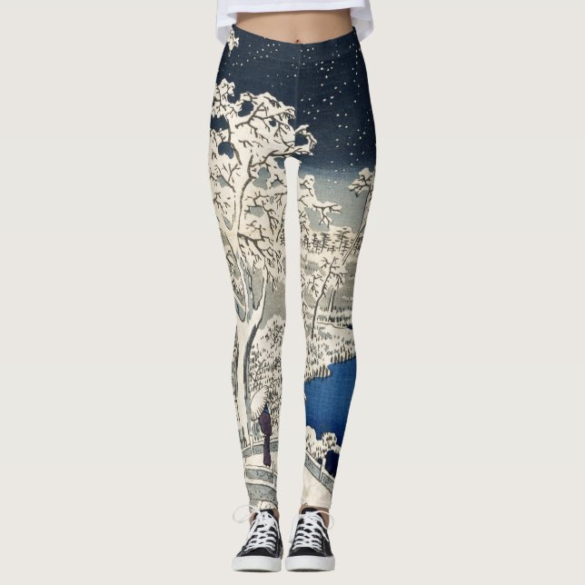 Leggings IMPRIMANTE JAPONAISE DE LA NEIGE TOMBANT DES Leggi (Devant)