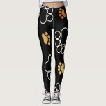 Leggings Imprimantes de pied de chien de chien de compagnie<br><div class="desc">Représenter votre cool flou sur ces empreintes de pattes de chien. Grand leggings ou pantalon d'entraînement pour "chien de randonnée". Un cadeau parfait pour l'amoureux des chiens.</div>