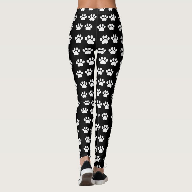 Leggings Imprimantes PawPrints blanches, légendes d'impress (Dos)