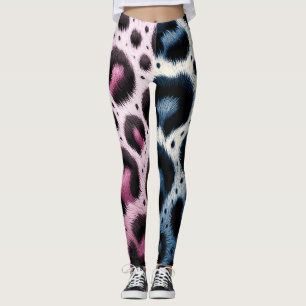 Leggings Imprimé animal à taches de fourrure de léopard ros