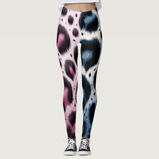 Leggings Imprimé animal à taches de fourrure de léopard ros (Devant)