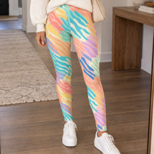 Leggings Imprimé animal abstrait pastel