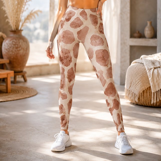 Leggings Imprimé Animalier Girafe Aquarelle Rustique (Créateur téléchargé)
