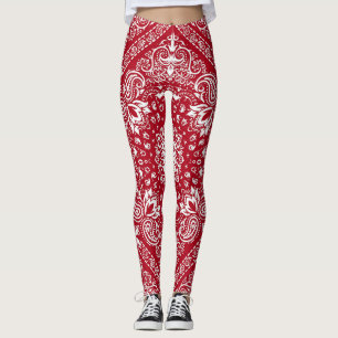 Leggings Imprimé bandana rouge et blanc