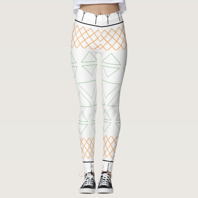 Leggings Imprimé de motif géométrique chic (Devant)