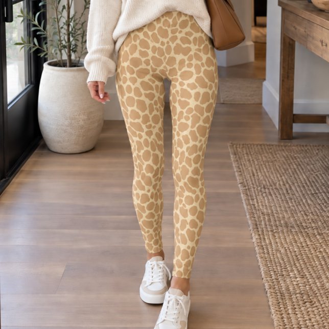 Leggings Imprimé Girafe Marron Tan (Créateur téléchargé)