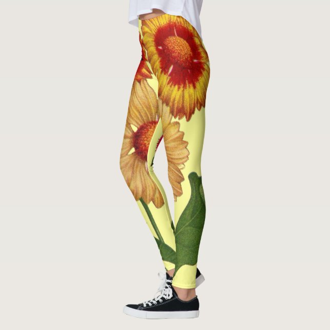 Leggings imprimé jaune gaillardias (Gauche)