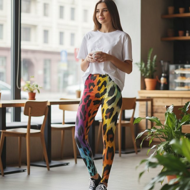 Leggings Imprimé léopard arc-en-ciel (Créateur téléchargé)