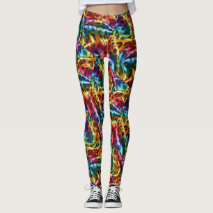 Leggings imprimé léopard arc-en-ciel Psychédéliq