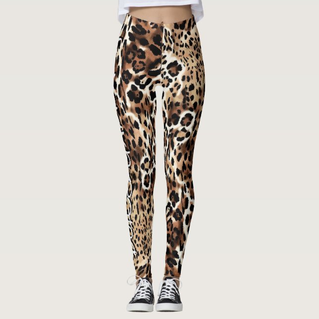 Leggings Imprimé léopard italien de haute couture - Écharpe (Devant)