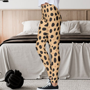 Leggings Imprimé Safari Léopard Taches Gris Foncé Orange Pa
