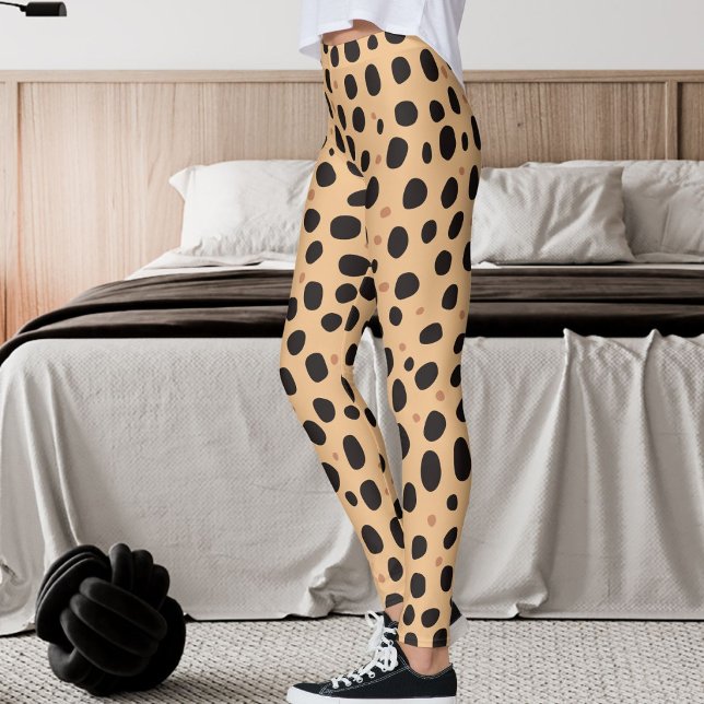 Leggings Imprimé Safari Léopard Taches Gris Foncé Orange Pa (Créateur téléchargé)