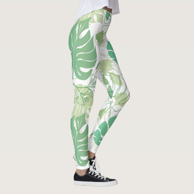 Leggings Imprimé vert tropical sur (Droite)