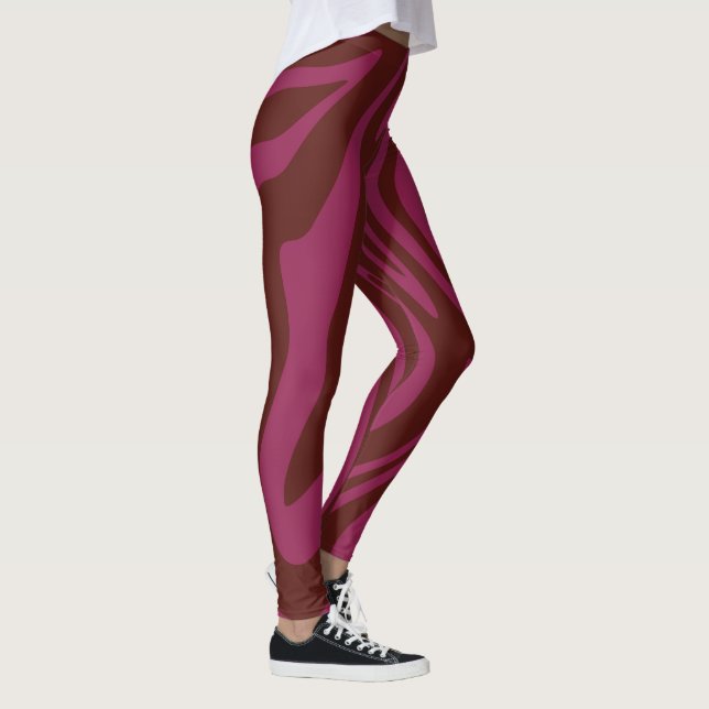 Leggings Imprimé zèbre rose chaud et violet  (Droite)