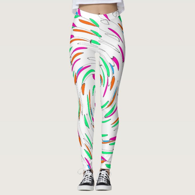 Leggings imprimées de feuilles (Devant)
