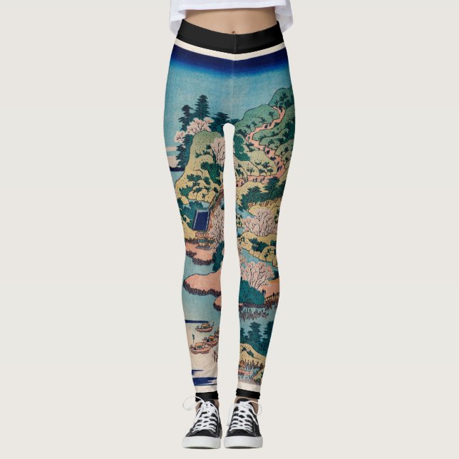 Leggings imprimées HOKUSAI XYLOGRAPHIE (Devant)