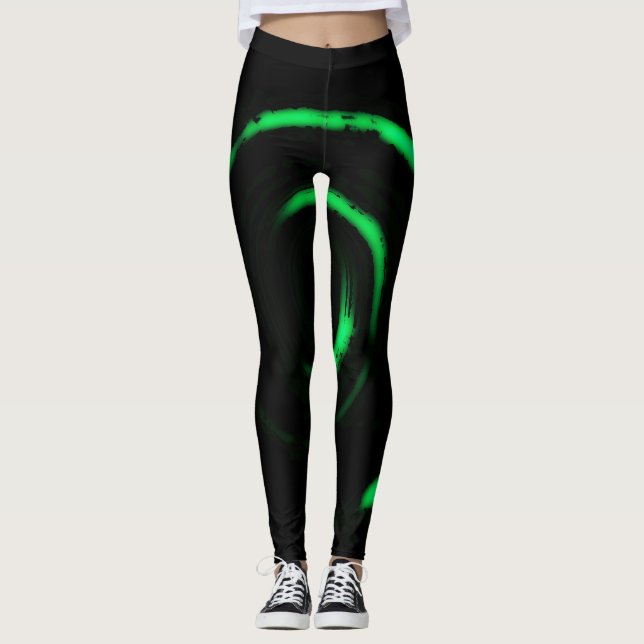 Leggings imprimées partout avec Tourbillon Vert su (Devant)