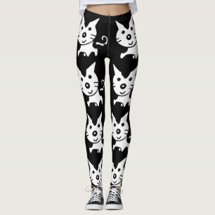 LEGGINGS IMPRIMER CAT YOGA PANTS NOIR
